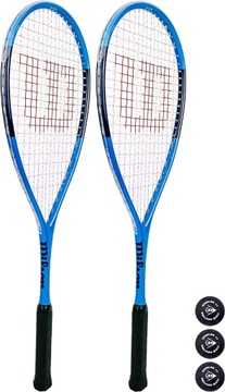 Wilson Ultra Elite Squash Set: 2 ракетки + 3 м'ячі Dunlop Blue