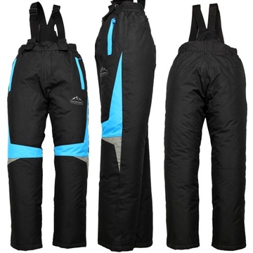 Комбинезон лыжные брюки зимние теплые подтяжки черный 152