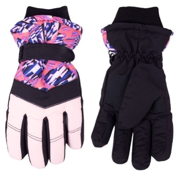 Лижні рукавички з п'ятьма пальцями для дівчаток YOCLUB 14 см