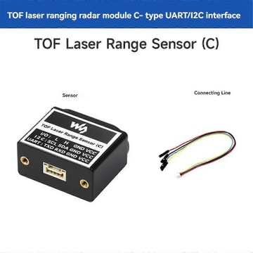 Датчик відстані лазера TOF 25m з інтерфейсом UART і I2C