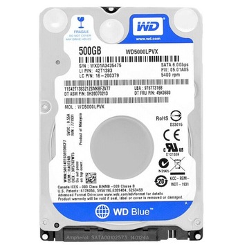 Диск WD 500GB WD5000LPVX 5.4 K 8MB Sata III 2.5"