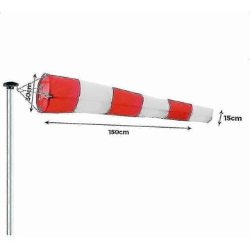 Windsock Outdoor Weatherproof Red 150x30cm Direction Indicator