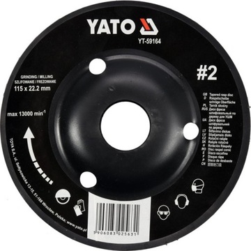 Шлифовальный диск для дерева рашпиль 115 мм Nr2 Yato
