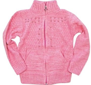 8-9L свитер пуловер девушки молнии теплый водолазка розовый