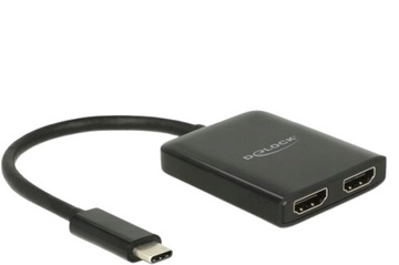 Delock Video Splitter USBC > 2X HDMI 4K чорний (87719)