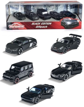 НАБОР ИЗ 5 АВТОМОБИЛЕЙ BLACK EDITION МЕТАЛЛИЧЕСКИЕ АВТОМОБИЛИ MERCEDES AUDI BRABUS РЕССОРЫ