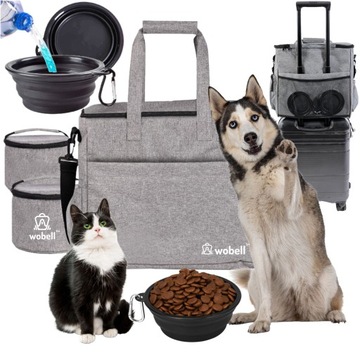 Набор дорожная сумка для собаки кошки 4 контейнера