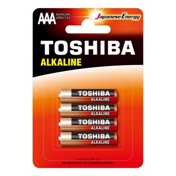 Щелочные батареи TOSHIBA палочки LR03 AAA 4шт