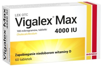 Vigalex Max 4000iu 60tabl. витамин D препарат костный иммунитет