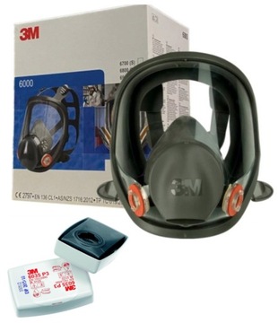 Полнолицевая пылезащитная маска 3M 6900 | 6800 полный комплект + фильтры 6035 P3
