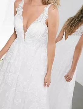 Свадебное платье белое с пайетками M U13