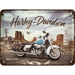 Harley-Davidson плакат, табличка, листовой металл 15x20 см