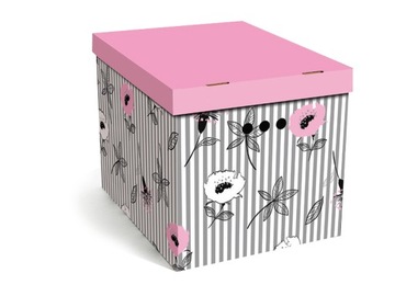 Полезная коробка XL картонные коробки цветы розовые