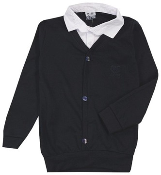 Рубашка кардиган 2в1 свитер белый темно-синий 9/10 H800C