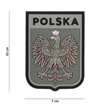 3D PVC патч Польський щит сірий