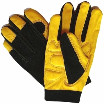 Защитные перчатки кожа липучка - L