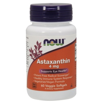 Натуральний астаксантин 4 мг (60 капс.) NOW Foods