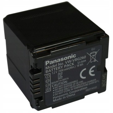 ОРИГІНАЛЬНИЙ АКУМУЛЯТОР PANASONIC VW-VBG260 7.2 V АКУМУЛЯТОРНА БАТАРЕЯ