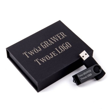 Флешка Twister 32 ГБ USB 2,0 + магнитная коробка + ваш гравер ваш логотип