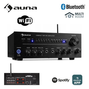 Підсилювач HiFi Auna Intelligence AV6-WiFi 2x40w Multiroom BT Lan App