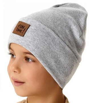 Весняна шапка для хлопчиків кольору р. 52-54 см 6-12 років