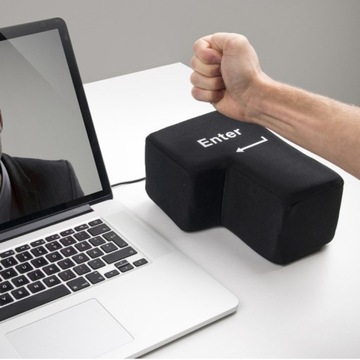 Big Enter Button USB Computer Desktop Pillow