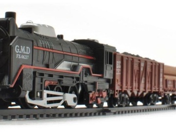 Железная дорога Rail king паровоз + 3 вагона