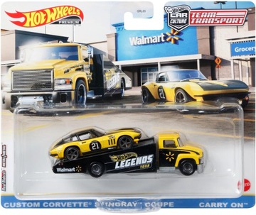 HOT WHEELS WALMART CORVETTE CARRY TEAM TRANSPORT