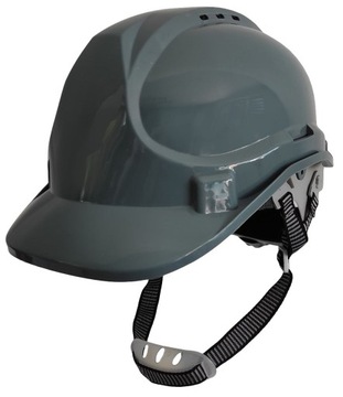 Защитный шлем безопасности труда для работы PP-K 4-точечный с фермой и полосой серый