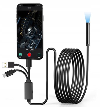 КАМЕРА ОСМОТРА ЭНДОСКОПА 2M FULL HD ДЛЯ ТЕЛЕФОНА ANDROID USB TYPE-C 8 LED