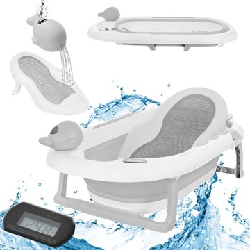 Детская складная ванна OLA для ребенка, ЖК-термометр, автокресло, большая ванна