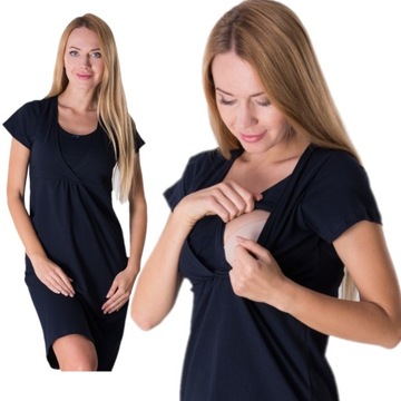 Для беременных и кормящих ночная рубашка L / XL темно-синий