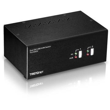 TrendNET 2-портовий подвійний монітор DVI KVM Switch itch