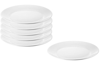 IKEA OFTAST десертная тарелка белая, 19 см 6 шт