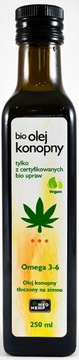 BIO OLEJ KONOPNY TŁOCZONY NA ZIMNO 250ml