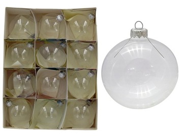 Елочные шары стеклянные польский продукт 5 см 12шт прозрачный