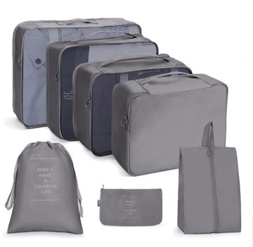 Набір органайзерів для подорожей для валіз 7В1С сірі сумки Органайзери
