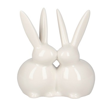 Керамическая статуэтка пасхальное украшение заяц кролик целующаяся пара