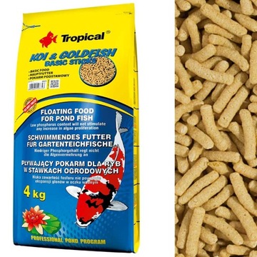 TROPICAL KOI и GOLDFISH BASIC STICKS еда 50l