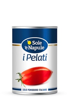 Помідори італійські пелаті без шкірки з сіллю E Napule 400 г
