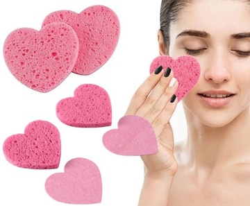 Набор 5X мягкая целлюлозная губка для снятия макияжа с лица сердце