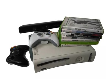 КОНСОЛЬ MICROSOFT XBOX 360 60 ГБ (КОМПЛЕКТ: ИГРЫ, ПЭДЫ, KINECT)