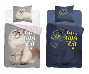 ПОСТЕЛЬНОЕ БЕЛЬЕ СВЕТЯЩИЙСЯ КОТ КОТЕНОК КОТЯТА 140X200