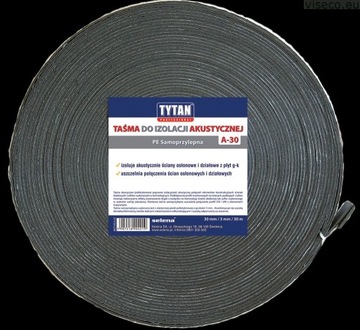 Звукоізоляційна стрічка PE 50mm / 3mm / 30m Titanium
