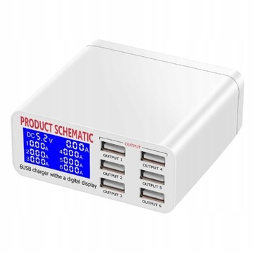 LCD Multi Fast USB Charger Charge Multiple 6 USB