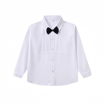Элегантная белая рубашка для мальчиков с длинным рукавом и пуговицами