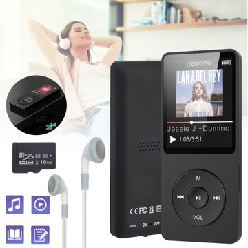 ПОРТАТИВНИЙ MP3-ПЛЕЄР 16GB BLUETOOTH 5.0, МУЗИЧНИЙ ПЛЕЄР HIFI, ЧОРНИЙ