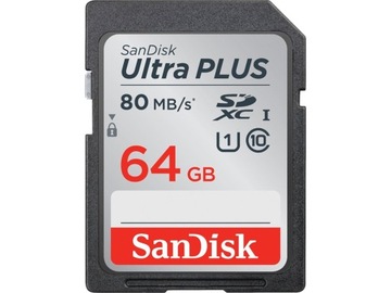 Карта пам'яті SanDisk Ultra PLUS 64GB U1 C10 SDXC