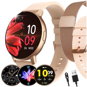SMARTWATCH ЖЕНСКИЕ ЧАСЫ ПОЛЬСКОЕ МЕНЮ RU ЗВОНКИ СПОРТ ПУЛЬС 2 ПОЛОСЫ AMOLED