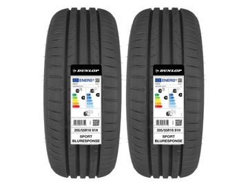 2 летние шины 205 / 55R16 DUNLOP Sport Bluresponse 2024